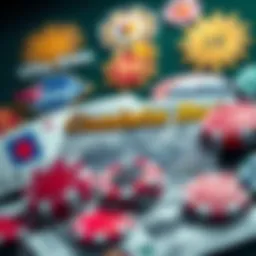 A collection of casino site logos with cash notes and gaming chips, illustrating the theme of genuine payout casinos.
