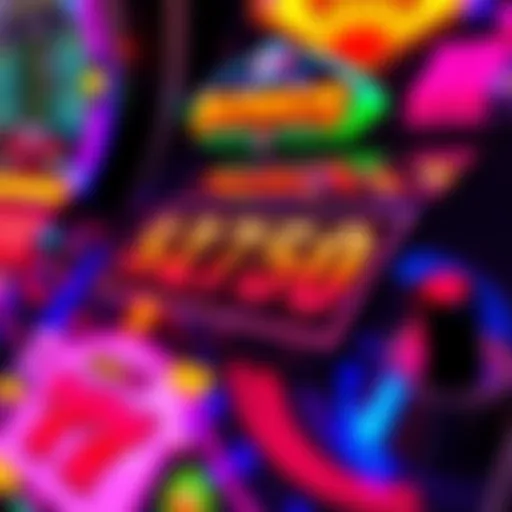 A close-up of a casino slot machine displaying a bonus round with vibrant lights and symbols, showcasing an exciting gaming moment.