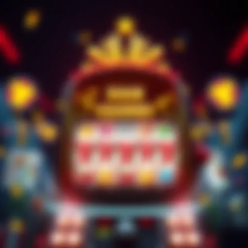 A bright casino slot machine displaying winning symbols, showing excitement and potential for big wins.