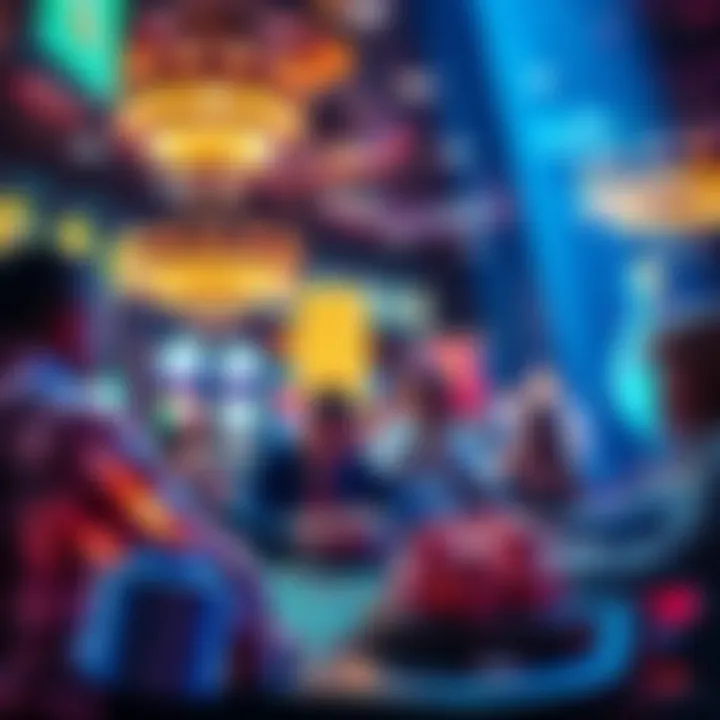 A casino with people playing games, showcasing their strategies to survive an economic downturn