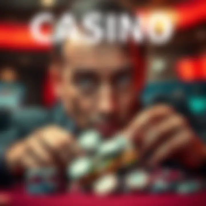 A person looking at casino chips with a concerned expression, highlighting signs of suspicious activity in gambling.
