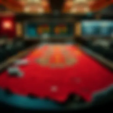 A casino table showing poor game conditions, making players hesitant to gamble. The table has worn-out felt and unclear rules displayed.