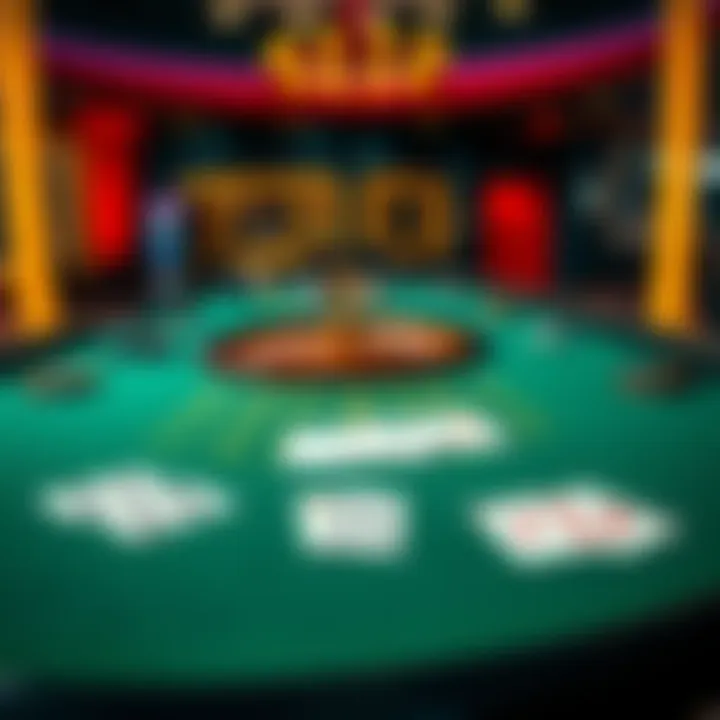 A casino table displaying cards and betting options, highlighting the concepts of insurance and even-money in gambling.