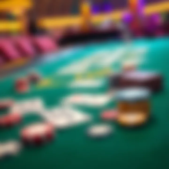 A vibrant casino table showing cards and colorful chips, highlighting the excitement of card counting and gaming discussions.