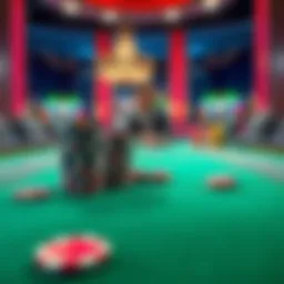 Casino table with empty chips A casino table showing empty chip stacks and a disappointed player looking at the table