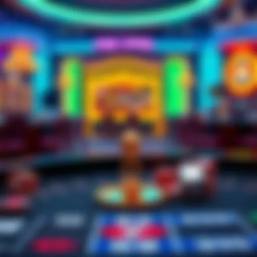 A colorful casino table displaying a fun gaming atmosphere with a focus on free spins and a bet of 11 dollars.