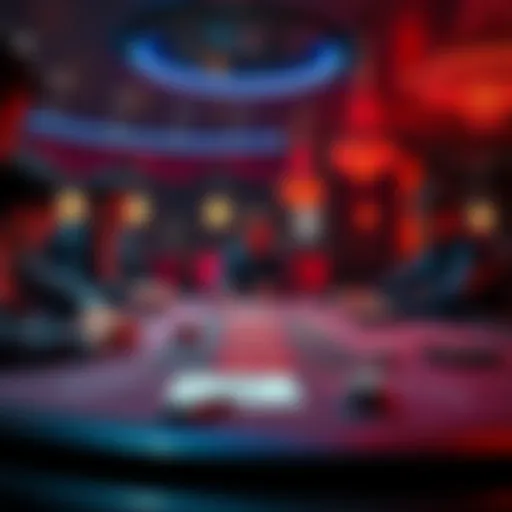 A casino table where players engage in a game, highlighting the tension around a bet dispute
