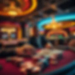 A person making multiple deposits and withdrawals at a casino, with cash and chips visible on the table.