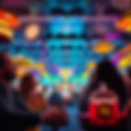 A vibrant casino interior with colorful lights and happy players enjoying their experience