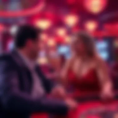 Casino Valentine's Day celebration Couples enjoying Valentine's Day at a casino, playing games and sharing moments of love and excitement