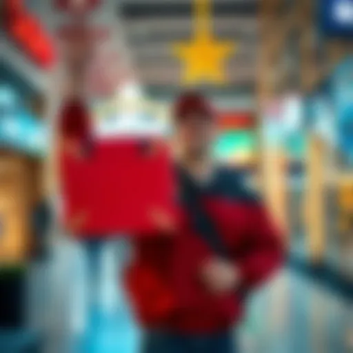A delivery driver celebrating a $50 tip with excitement outside Starlight Casino in West Edmonton Mall.