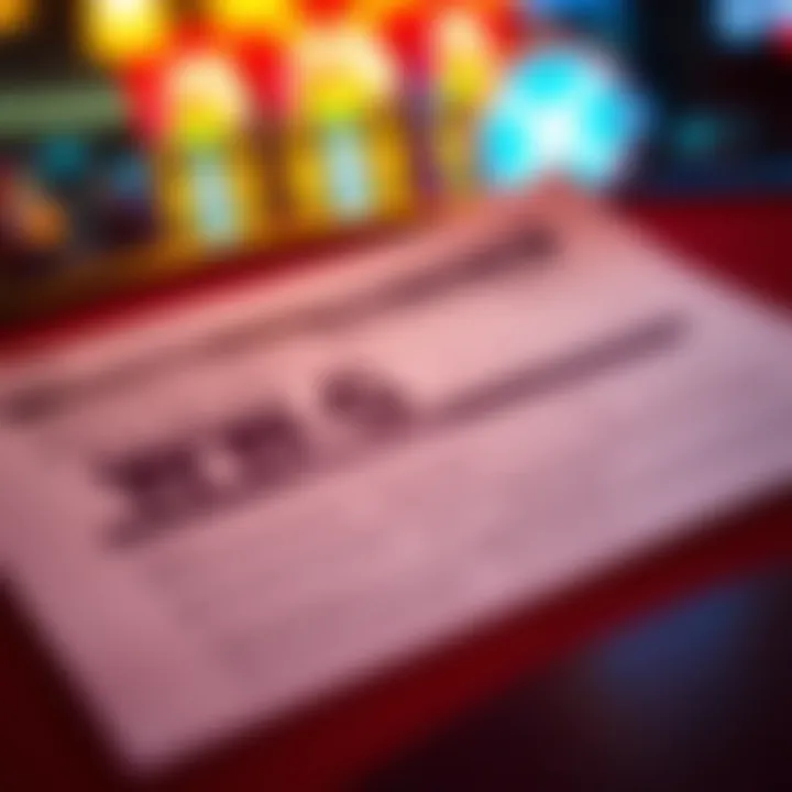 A close-up of a W2-G form with casino details, highlighting winnings and tax information.