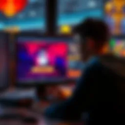 A concerned person looking at a computer screen showing a locked casino account with a notification of lost funds.