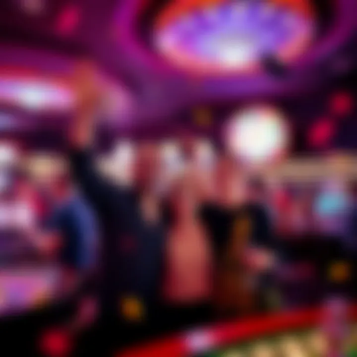 People celebrating big wins at a casino, showing excitement and happiness.