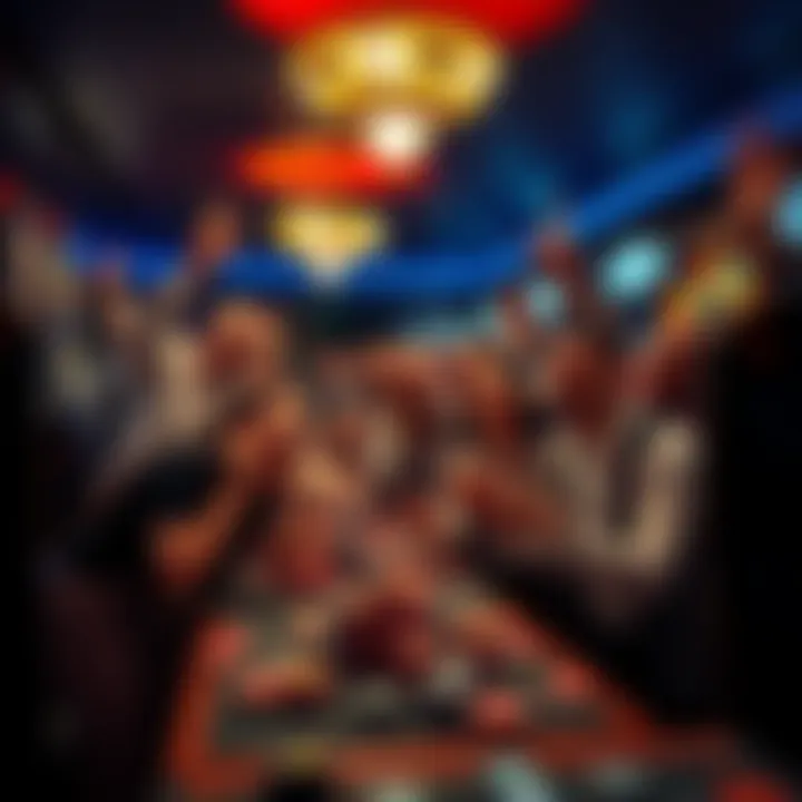 People celebrating big wins in a casino, showing excitement and joy with slot machines and chips around.