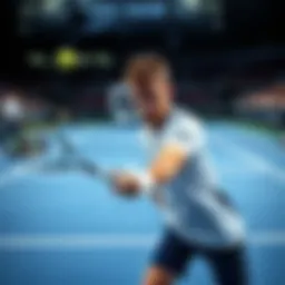 Casper Ruud playing against Valentin Vacherot on the tennis court