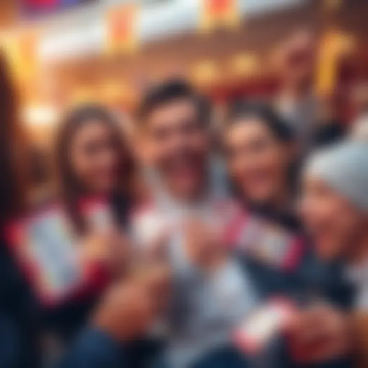 A person excitedly sharing their betting success with friends, surrounded by winning tickets and cheerful expressions.