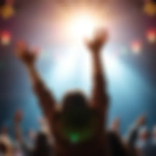 A person celebrating with arms raised, symbolizing victory over gambling and financial struggles, with a bright background.