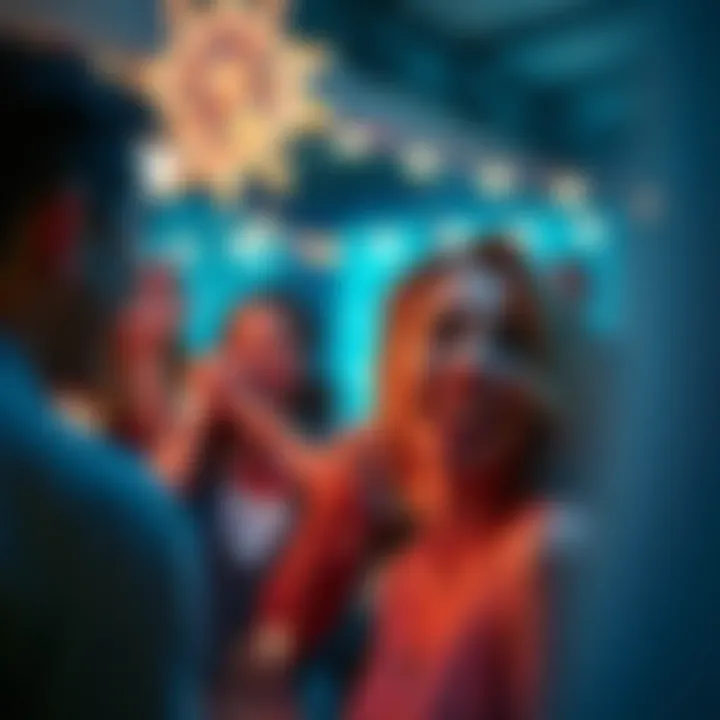A joyful person reflecting on memorable moments during a special 30-day period, surrounded by friends and celebrations.