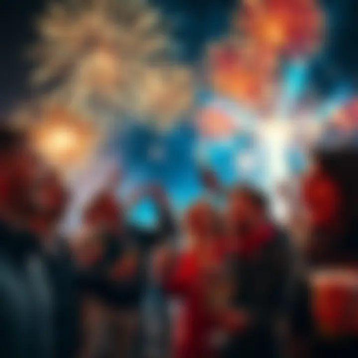 People celebrating the New Year with fireworks and joyful expressions, symbolizing optimism and new beginnings.