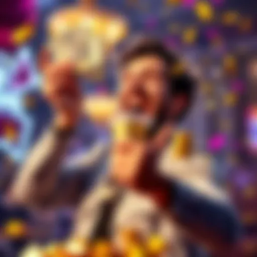 A person joyfully holding cash and celebrating after a big win, showing excitement and happiness