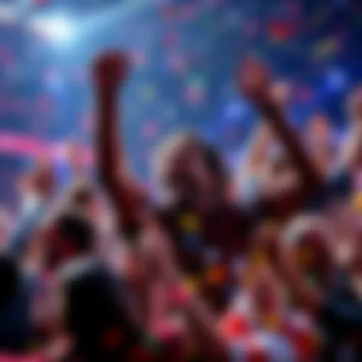 People celebrating the excitement of the second leg game with joy and enthusiasm.