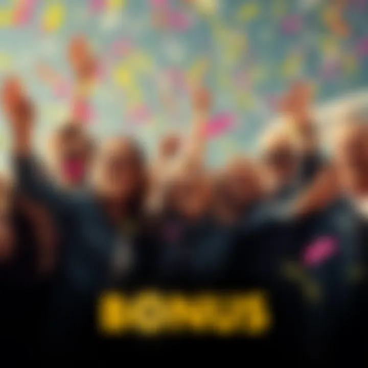 A group of joyful people celebrating with confetti and smiles, representing the excitement around Bonus Maralago.