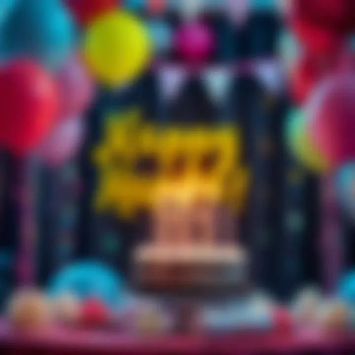 A festive scene with balloons and a cake celebrating the rewards for Diamond members, emphasizing the special birthday recognition.