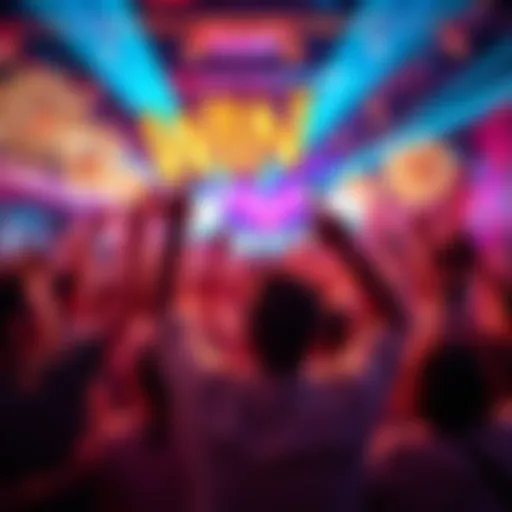 People celebrating a big win at Sweeps in a festive setting