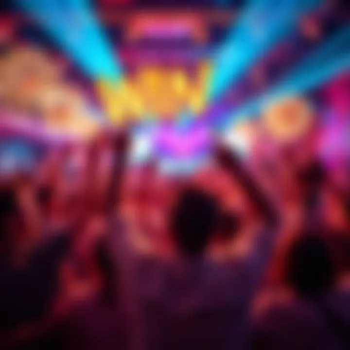 People celebrating a big win at Sweeps in a festive setting