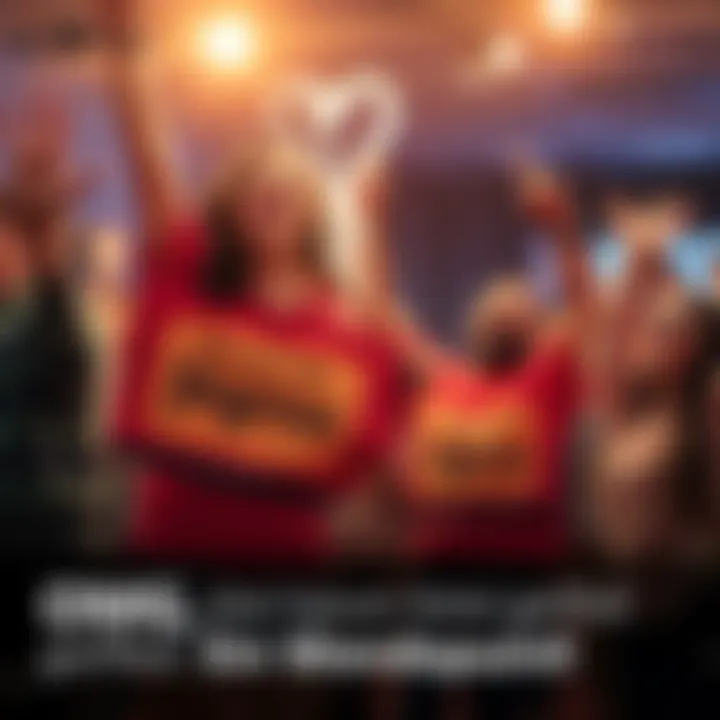 A group of people celebrating a significant success with smiles and cheers, holding banners of progress.