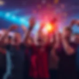 A group of people joyfully celebrating their betting victories with cheers and smiles.