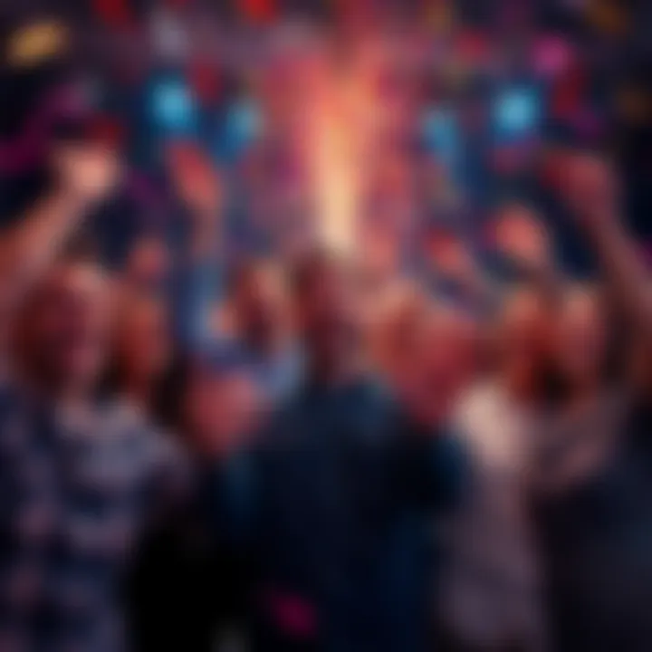 A group of people celebrating achievements with confetti and smiles