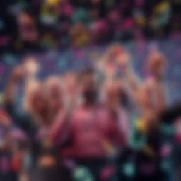 A group of happy people celebrating their wins with confetti and smiles