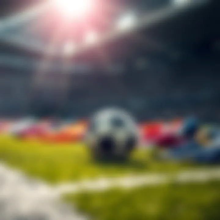 A soccer field with a ball and team jerseys laying on the ground, symbolizing upcoming Champions League games.