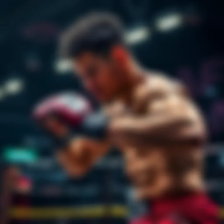 Charles Oliveira practices in the gym ahead of his match against Holloway, showcasing his fighting stance and focus