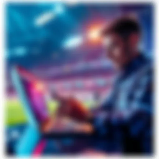 A person examining their betting account on a laptop