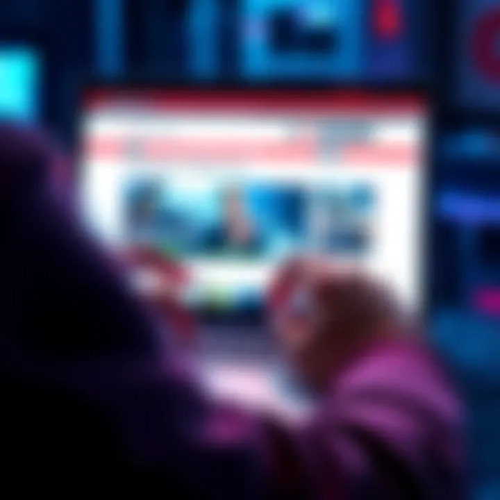 Checking Website Authenticity A person examining a website on a laptop, looking for signs of authenticity and security features.