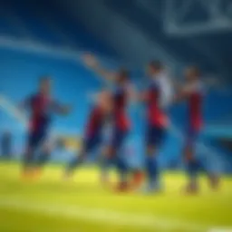 Chennai FC celebrating a goal against Rajasthan Chennai FC players celebrating a goal on the field during a match against Rajasthan