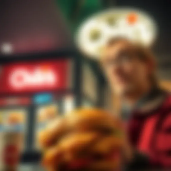 A humorous scene showing a person asking for a Chicken Sandwich from Chili's with a puzzled expression.