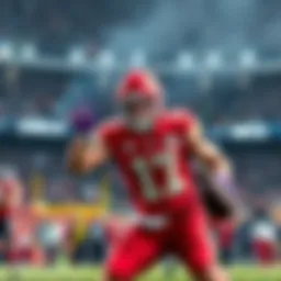 Kansas City Chiefs player in action during NFL game against Seattle Seahawks, with fans in the background