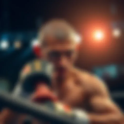 Chimaev showing intense focus while fighting in the octagon