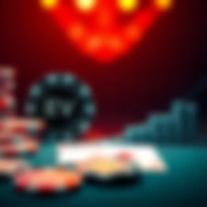 Chip EV vs ICM in Poker A comparison of Chip EV and ICM strategies in MTT poker, with poker chips and a graph showing performance differences.