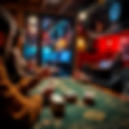 A player holding cards while sitting at a table in a local card room, discussing game rules of Chocoloko.