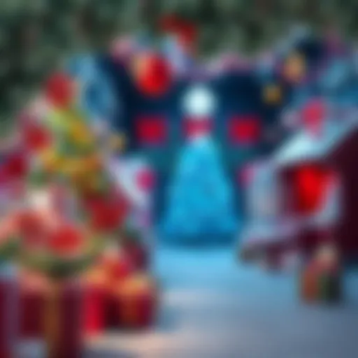 A festive display of Christmas decorations and gifts showcasing the latest trends for the holiday season
