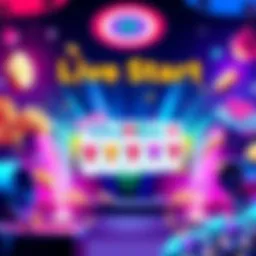 Announcement of the live launch event for Chumba Scratch Card BCSLOTS, featuring colorful graphics and lively gaming elements.