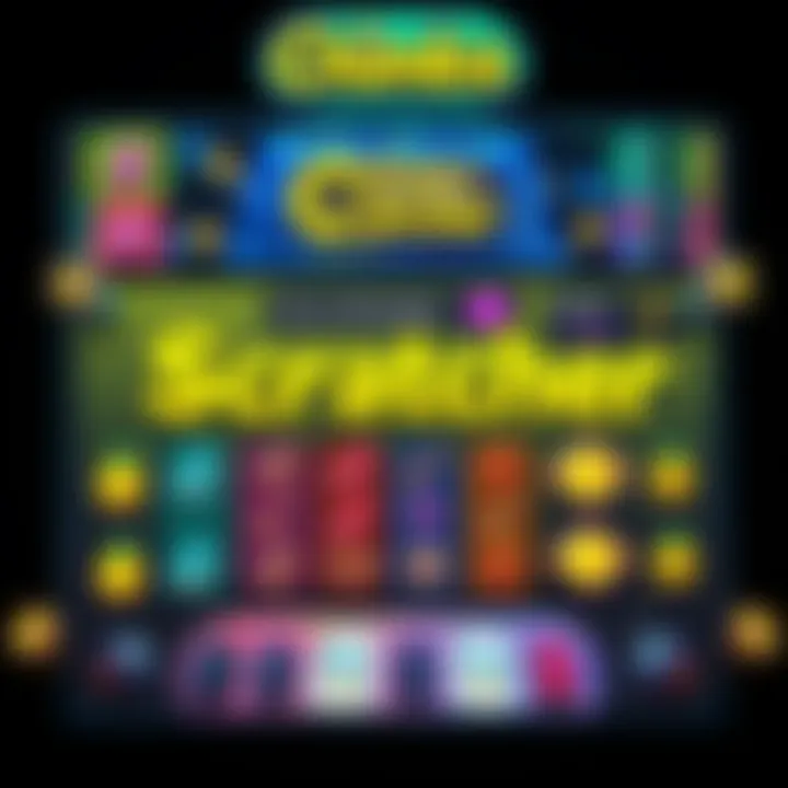 Colorful display of Chumba Scratcher game showing scratch cards and winning symbols