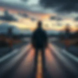 Person standing at a crossroads looking thoughtful, contemplating choices during tough situations