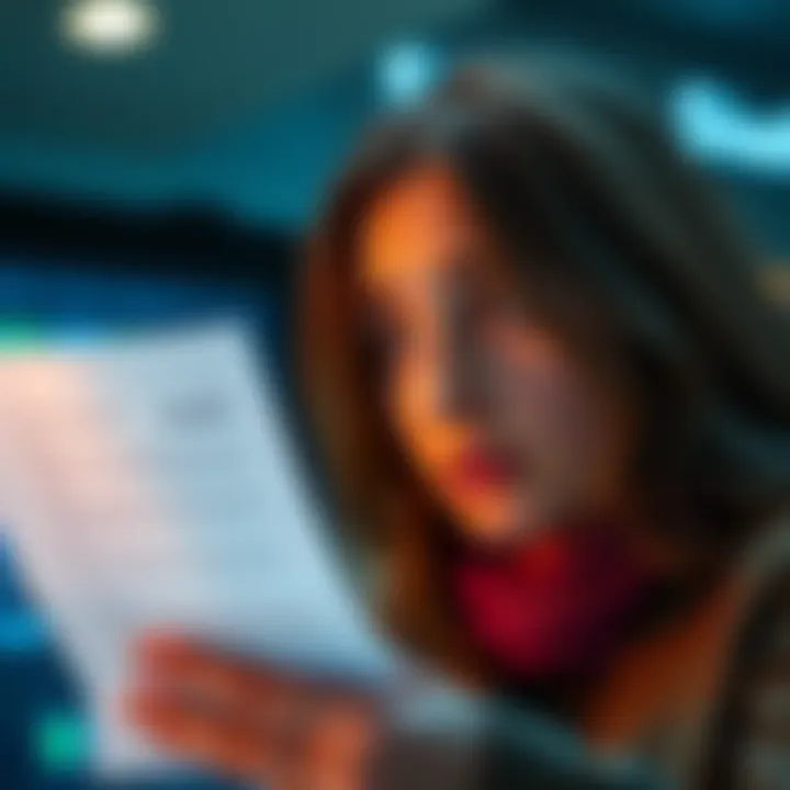A person looking concerned at a letter from their bank about a reopened account without consent.