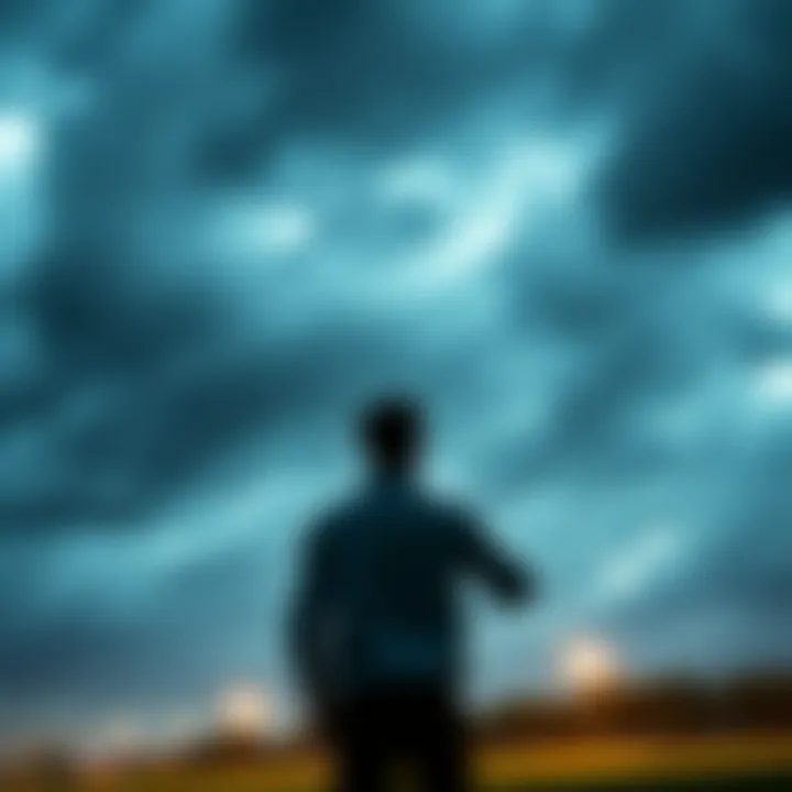 A person placing a light bet on sports while looking at a cloudy sky